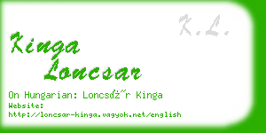 kinga loncsar business card